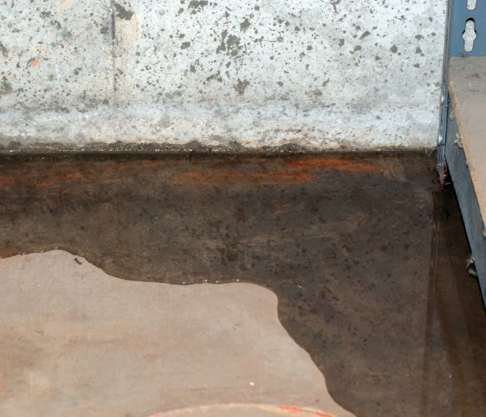 A leaking wall in the crawl space of a home in Noblesville